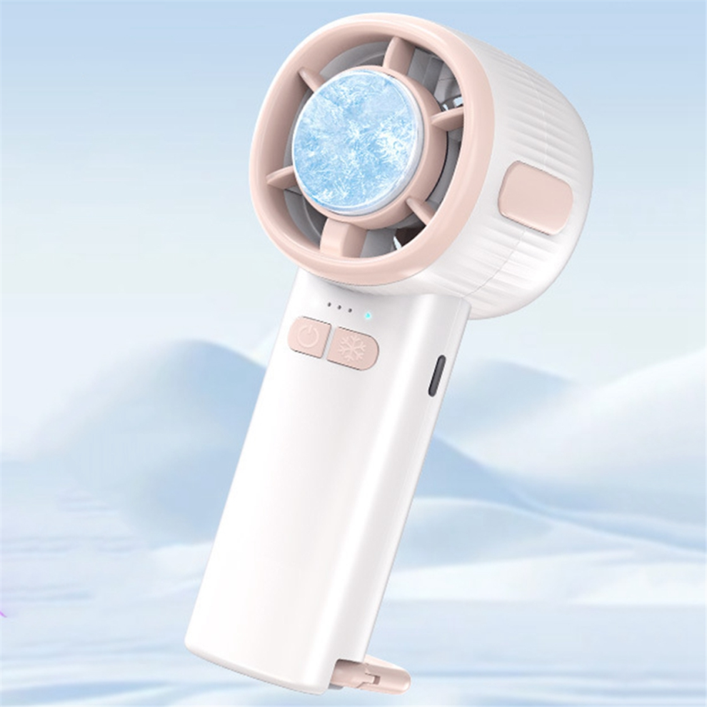 100-Gears Wind Speed Turbo Fan Handheld Mini Portable Semiconductor Ice Cold Cooling Digital Display Fans A 4851366143568