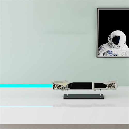 Supporto in acrilico per spada laser, supporto per espositore per spada laser da scrivania, nero e trasparente 1
