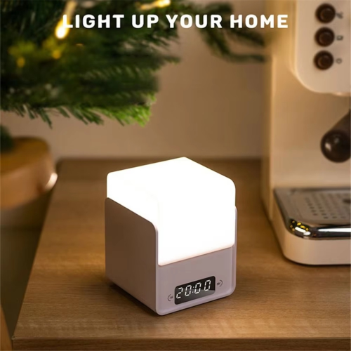 Tri-Color LED Time Cube Night Light - USB Charging, Fun & Simple Design, Multifunctional Electronic Clock 2