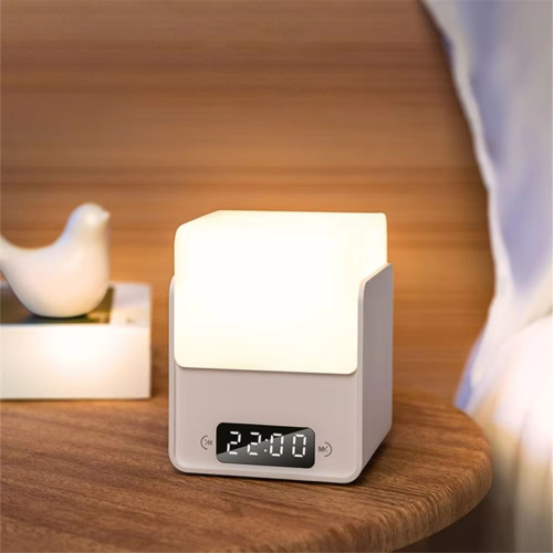 Tri-Color LED Time Cube Night Light - USB Charging, Fun & Simple Design, Multifunctional Electronic Clock 1