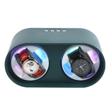 Remontoir de montre à 2 emplacements pour montres automatiques, boîte de rangement, câble USB/batterie, moteur silencieux Mabuchi, vert