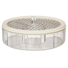 Transparent Luxury Fruit Plate with Lid Large Capacity Candy Box Divided Snack and Dried Storage