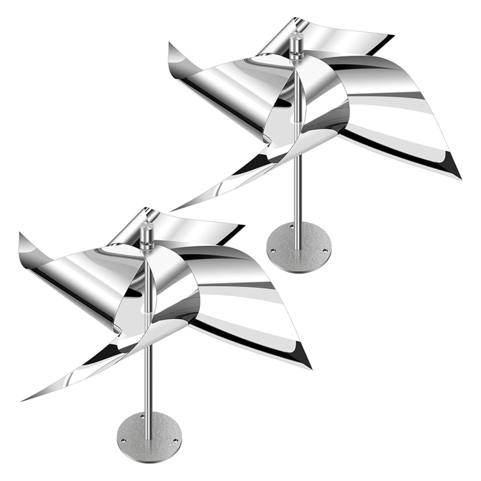 Exogio 2 Pack Reflective Wind Powered Scare Devices, Weatherproof Deterrent For Outside,Protect Your Gardens,