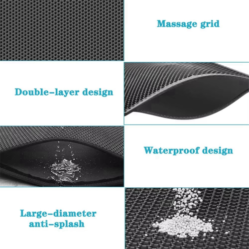 Tapis de litière pour chat imperméable double couche EVA pliable pour chats 2