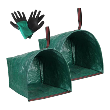 2er-Pack 72 Gallonen Gartensäcke, Kehrschaufel-Rasensäcke mit Gartenhandschuhen, Laub für Gartenabfälle