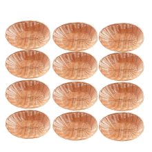 Confezione da 12 cestini ovali in plastica, cestini vuoti per il pane, contenitori per alimenti sfusi, cestini in vimini di plastica per la cucina.