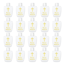 20 bottiglie di acqua santa in plastica da 2 once, contenitori vuoti per Halloween cristiano cattolico da 60 ml