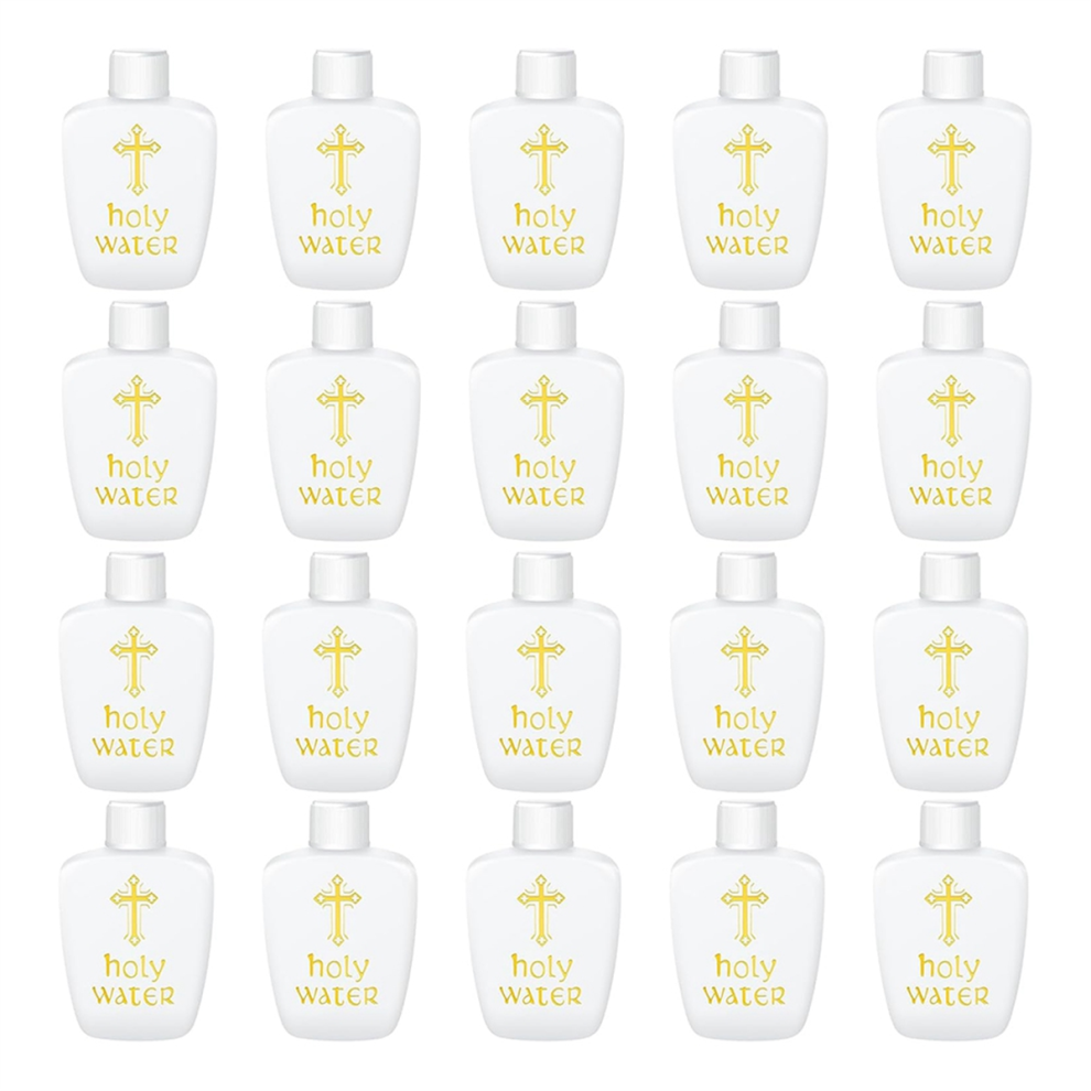 20 Pcs Holy Water Bottles Plastic 2Oz Container Empty Containers For Catholic Christian Halloween 60Ml Exogio