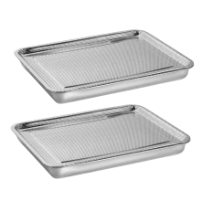 Stainless Steel Sprouts Growing Kit Trays 2-Tier 10.4 Inch, Microgreens Kit, Seed Sprouting Tray with Mesh 2pack