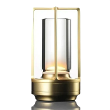 LED Table Lamp Rechargeable Night Light Bedroom Eye Protection Advanced Sense Bedside Portable Camping Gold