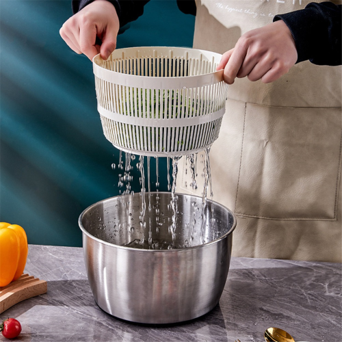 Salad Spinner Fruit Filter Home Kitchen Spinner, Lettuce Washer Milky Liner 2