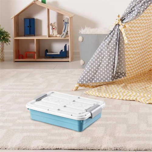Under Bed Storage Organizer with Waterproof Casters, Large Capacity Space-Saving Solution for Home Organization Blue 2