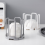 Retractable Desktop Dish Rack Storage Drain Cup Kitchen White 4