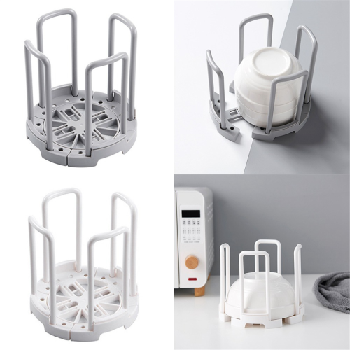 Retractable Desktop Dish Rack Storage Drain Cup Kitchen White 1