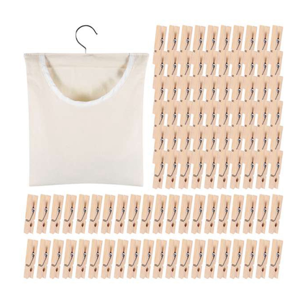 Exogio Clothespin Bag, Semi-Closed Canvas Storage Hanger Hanging Organizer Laundry
