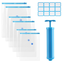 Lot de 6 sacs de rangement sous vide, compression gain de place pour couettes et couvertures, peluches, vêtements de scellage