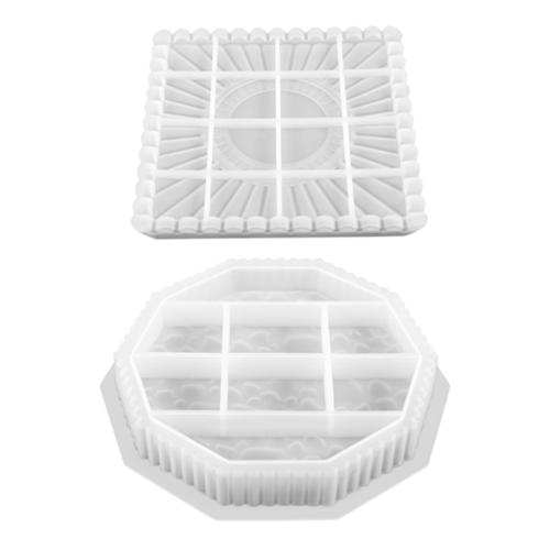 1 Set DIY Tray Mold Rectangular Jewelry Dish Box Square for Fruit Snack and Home Decor