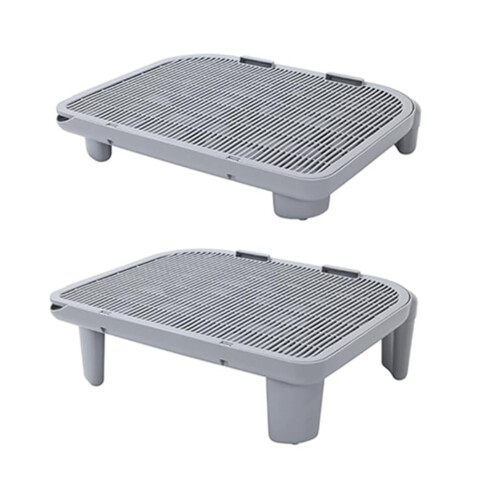 Adjustable Cat Ramp for Litter Box Elevated Boxes Double Layered Trapper