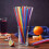 (1000pcs) 1000 Pcs Colorful Plastic Long Disposable Drinking Straws 3