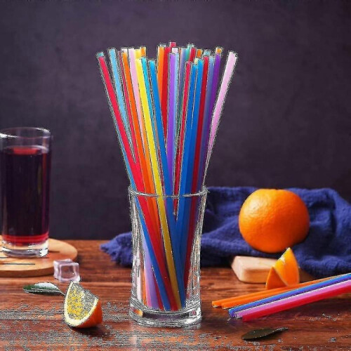 (1000pcs) 1000 Pcs Colorful Plastic Long Disposable Drinking Straws 2