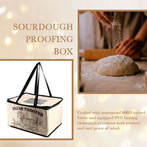 Bread Proofing Box with Heater for Precise Temperature Fermentation, Folding Zippered Dough Proofer Warming EU Plug 2