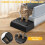 Cat Litter Box Ramp with Filter Function, Double Layered Self-Cleaning Trapper Storage Black 6