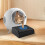 Cat Litter Box Ramp with Filter Function, Double Layered Self-Cleaning Trapper Storage Black 7