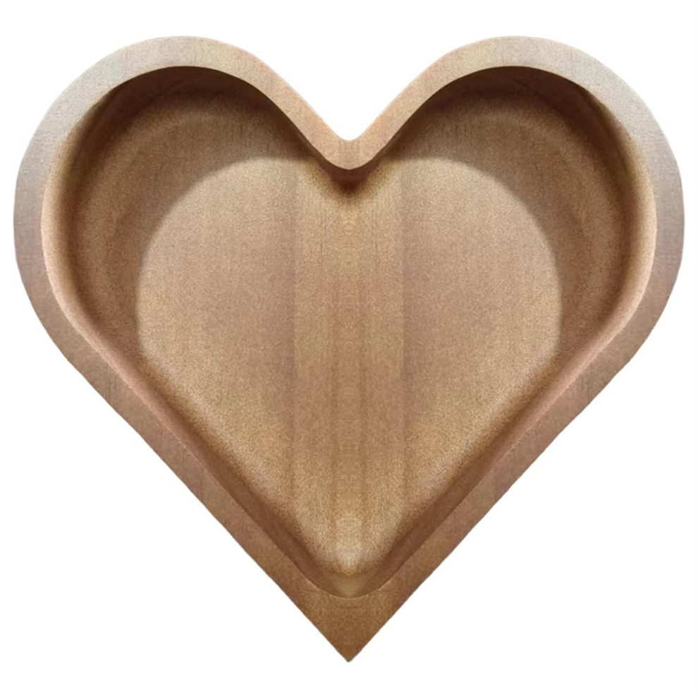 Heart Shaped Wooden Bowl Decorative Fruit Tray Stackable Snack Dessert Plate Exogio