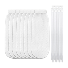 Set di filtri anti-pelucchi e fascette per lavatrice, include 8 filtri a rete in nylon, 24 fascette, filtrazione