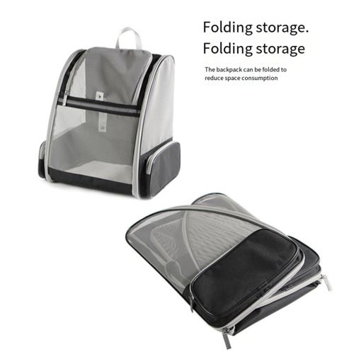 Cat Bag Portable Backpack Pet Foldable Large Capacity Breathable Black 2