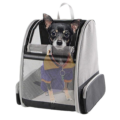 Cat Bag Portable Backpack Pet Foldable Large Capacity Breathable Black 1