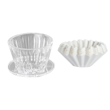 Wave Coffee Dripper Pour over Filter Cups Hand-Poured Cake Shaped Origami Cup W/50Pcs Paper