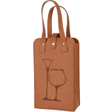 Portable Double Layer Felt Bottle Tote Bag, Insulated Wine Cooler Travel Bag for Lovers