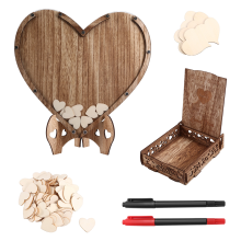 Wedding Guestbook Heart-Shaped Bracket Pastoral Storage Box Birthday Message Sign-in Table