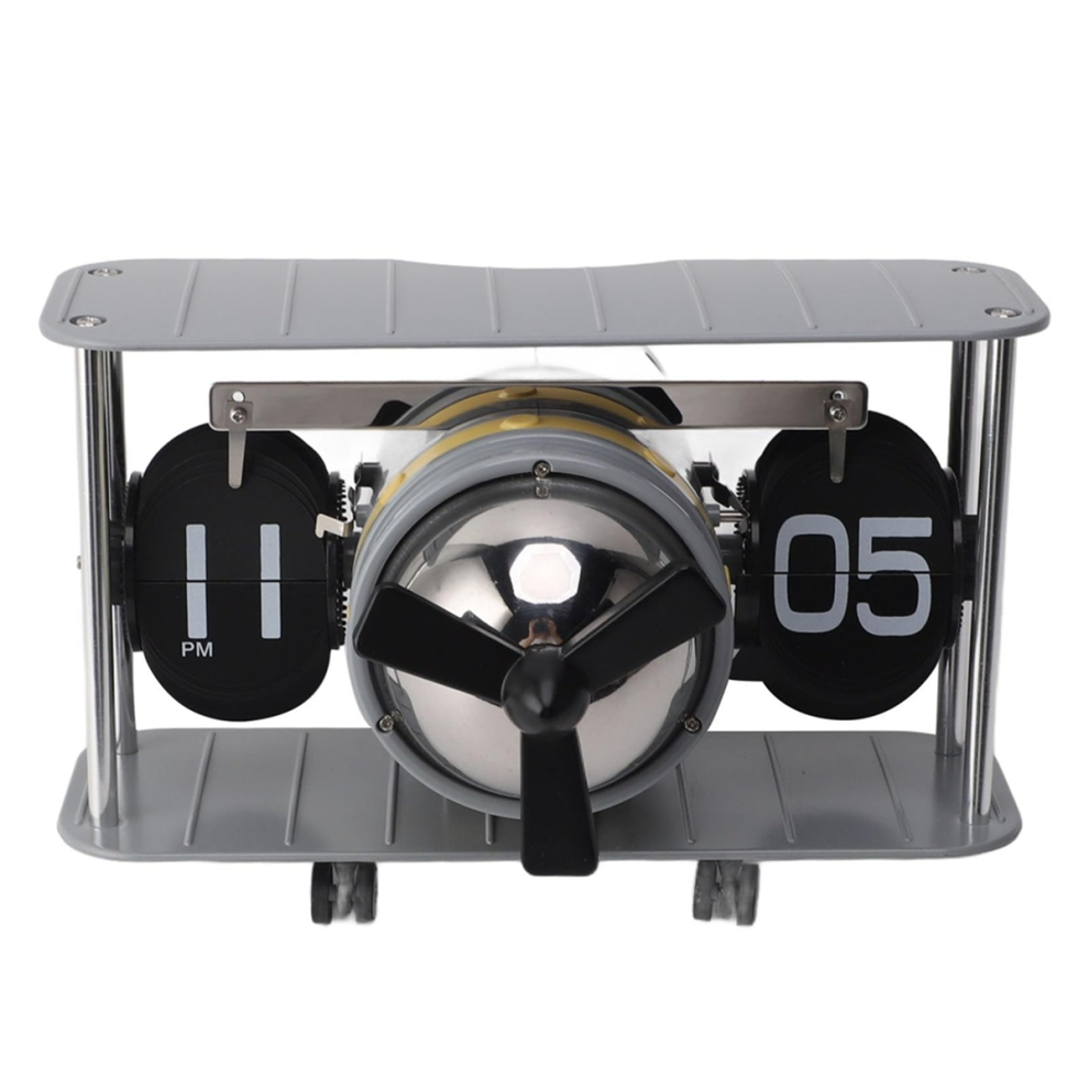 Airplane Flip Clock Head Desk Filp Vintage 304 Stainless Steel Practical Reminder Function For Office,A 4851366173251