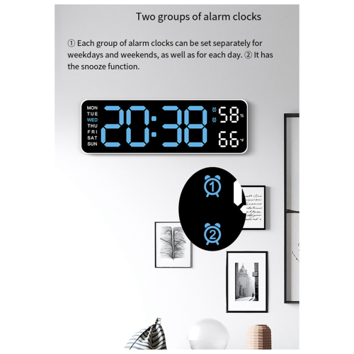 Electronic Clock Simple Multifunctional Rectangular Large Font Alarm Can Be Hung or Stood A 1
