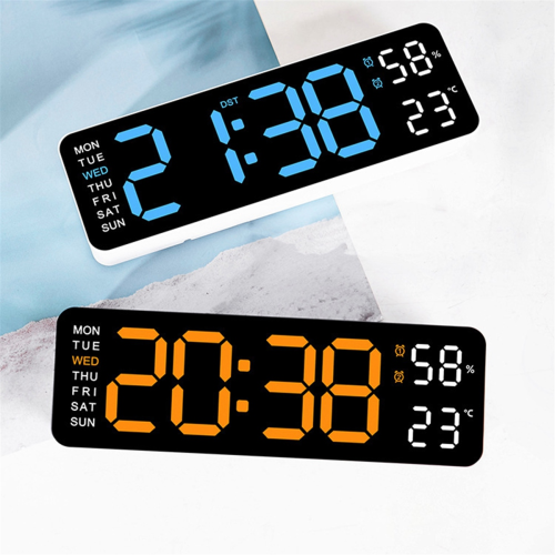 Electronic Clock Simple Multifunctional Rectangular Large Font Alarm Can Be Hung or Stood A 2