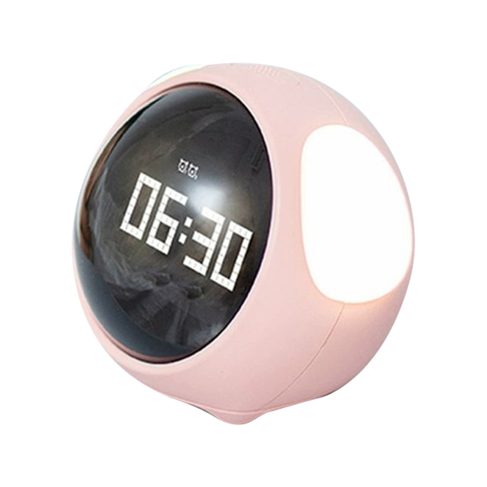 Exogio Cute Child Room Alarm Clock Multifunctional Voice Controlled Light Led Digital Night Mode Expression A