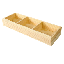 Desktop-Holzspeicher Rechteckige 3-Gitter-Box Büro- und Kindergarten-Schreibwaren Multi-Gitter-Quadratgitter