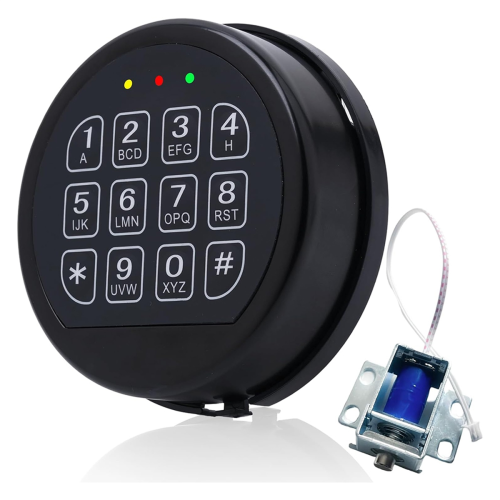 Safe Lock Replacement with Solenoid Black Keypad Electronic for Home and Business Box