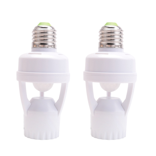 2PCS AC110-220V 360Degree Pir Induction Motion Sensor IR Infrared Human E27 Plug Socket Switch Base Led Bulb Lamp Holder