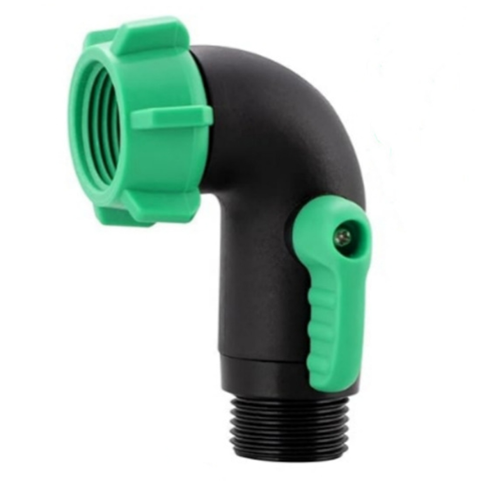 Us 90 Degree 3/4Ght Inlet And Outlet Garden Hose Threaded Heavy Duty Plastic Stop Valve 4851366175002