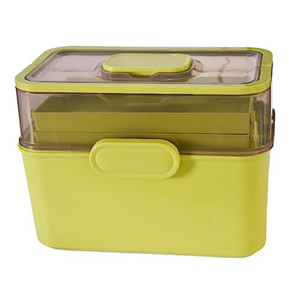 Exogio Transparent Three-Layer Folding Storage Box With Detachable Medicine Portable Container