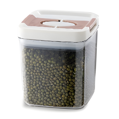 Sealed Plastic Jar with Lid Transparent Square Storage Quick Pull Design Kitchen Food S