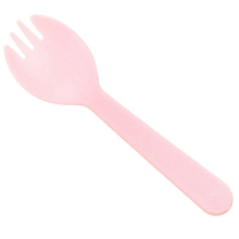 Einweg-Gabel und Löffel aus Kunststoff, Einzelverpackung für Eis, Joghurt, Obstsalat A