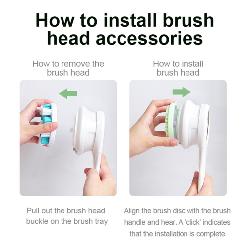 Electric Bath Brush Lazy Back Scrub Scrubbing Automatic with Long Handle Green 2