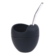 Set di tazze per Yerba Mate in silicone nero da 5 once e 180 ml con cannuccia per regalo