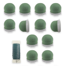 12 pezzi Mini portafiori in schiuma rotonda con blocchi di filo per decorazioni da tavola, bottiglie di vino e cappelli