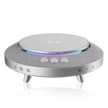 Smart Bluetooth V5.3 Speakers,2 in 1 Multifunction 15W Fast Portable Mobile Phone Wireless Chargers,Music Night Light