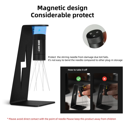 WDT Tool Espresso Distribution with Magnetic Stand,Adjustable Range Coffee Needle Stirrer Dosing Funnel Set,A 1